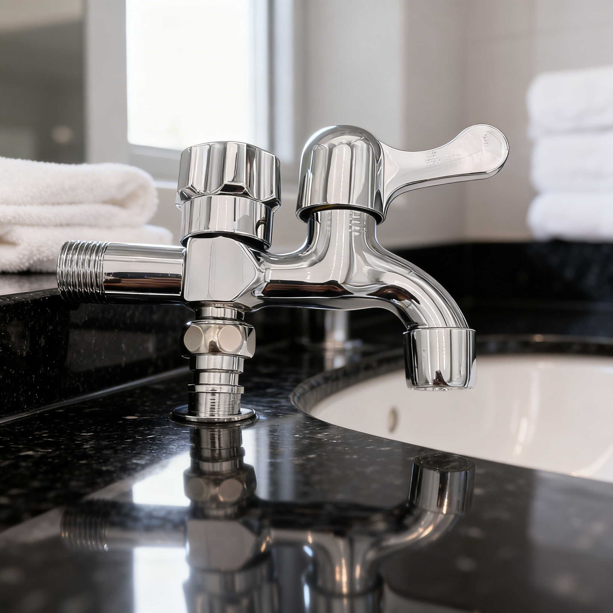 全铜双头水龙头 冷热水分控 家用洗衣池专用