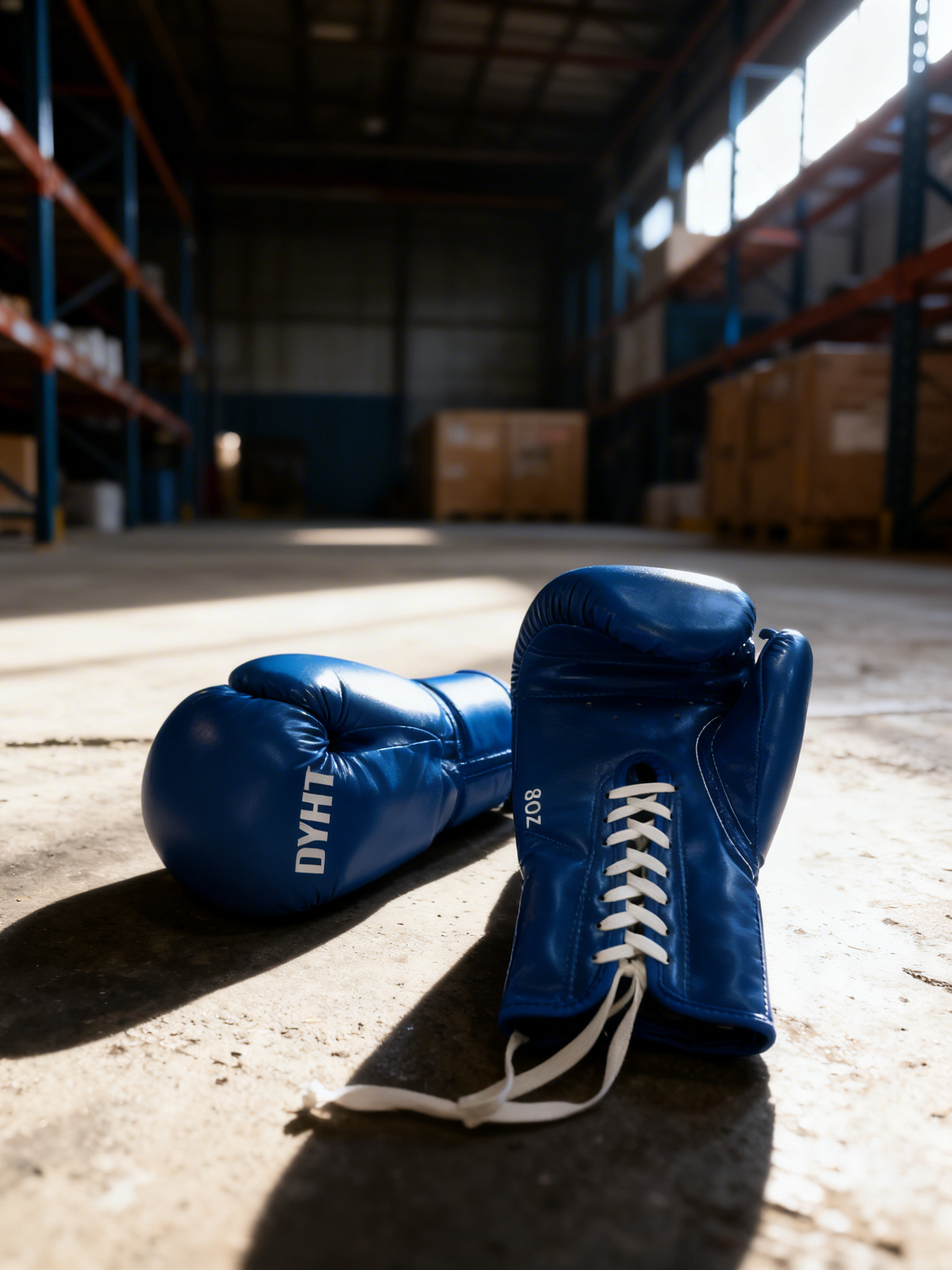 DYHT 蓝色超迁皮拳击手套 8OZ 竞赛款 拳击训练专用