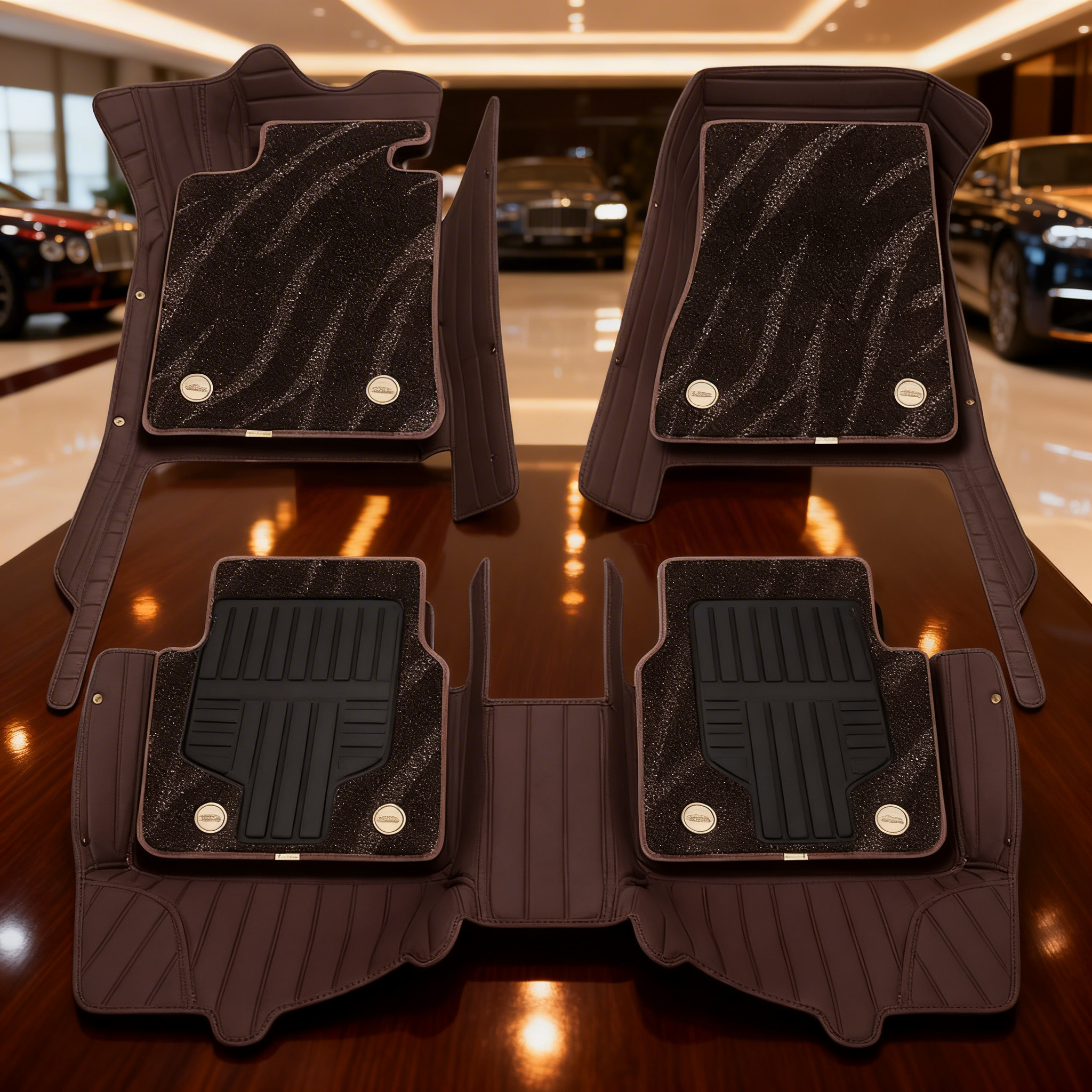 汽车脚垫 全包围设计 虎纹防滑材质 适配多车型